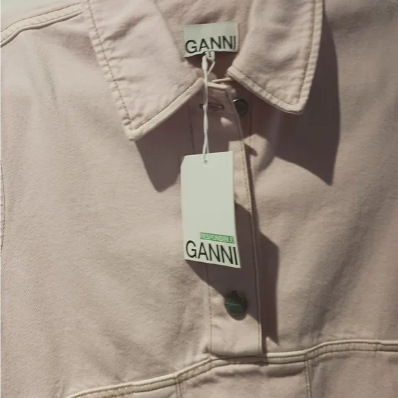 Ganni Light Pink Button-Up Dress - Picture 8 of 9